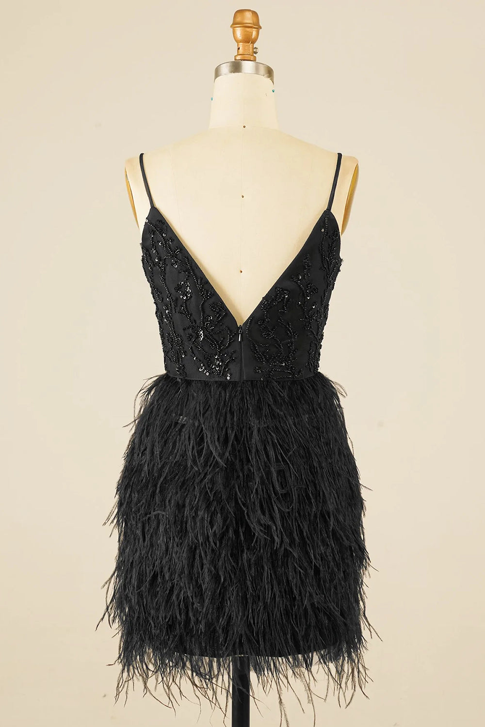 Pink Sequins Tight Homecoming Dress/Mini Dress with Feathers