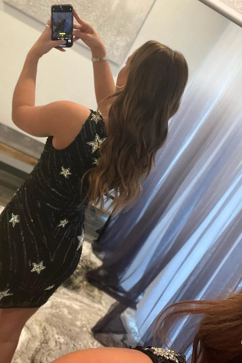 Sparkly Red Sequins Stars Tight Short Homecoming Dress/Mini Dress