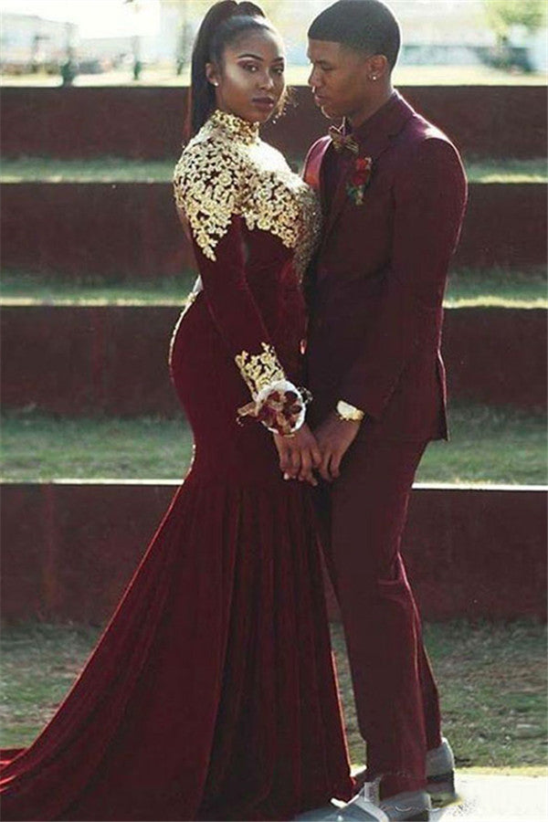 High-Quality Burgundy Notched Lapel Prince Suit for Groom