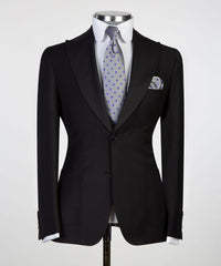 Newest Black Duncan Two-Button Peaked Lapel Men's Suits for Business