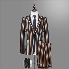 Elegant Prom Attire for Guys with Black Striped