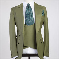 Formal Popular Three-Piece Dinner Prom Suit for Man Peaked Lapel