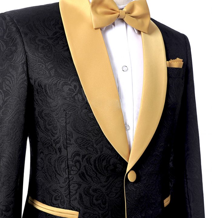 Stylish Black Two-Piece Groom and Groomsmen Suits with One Button