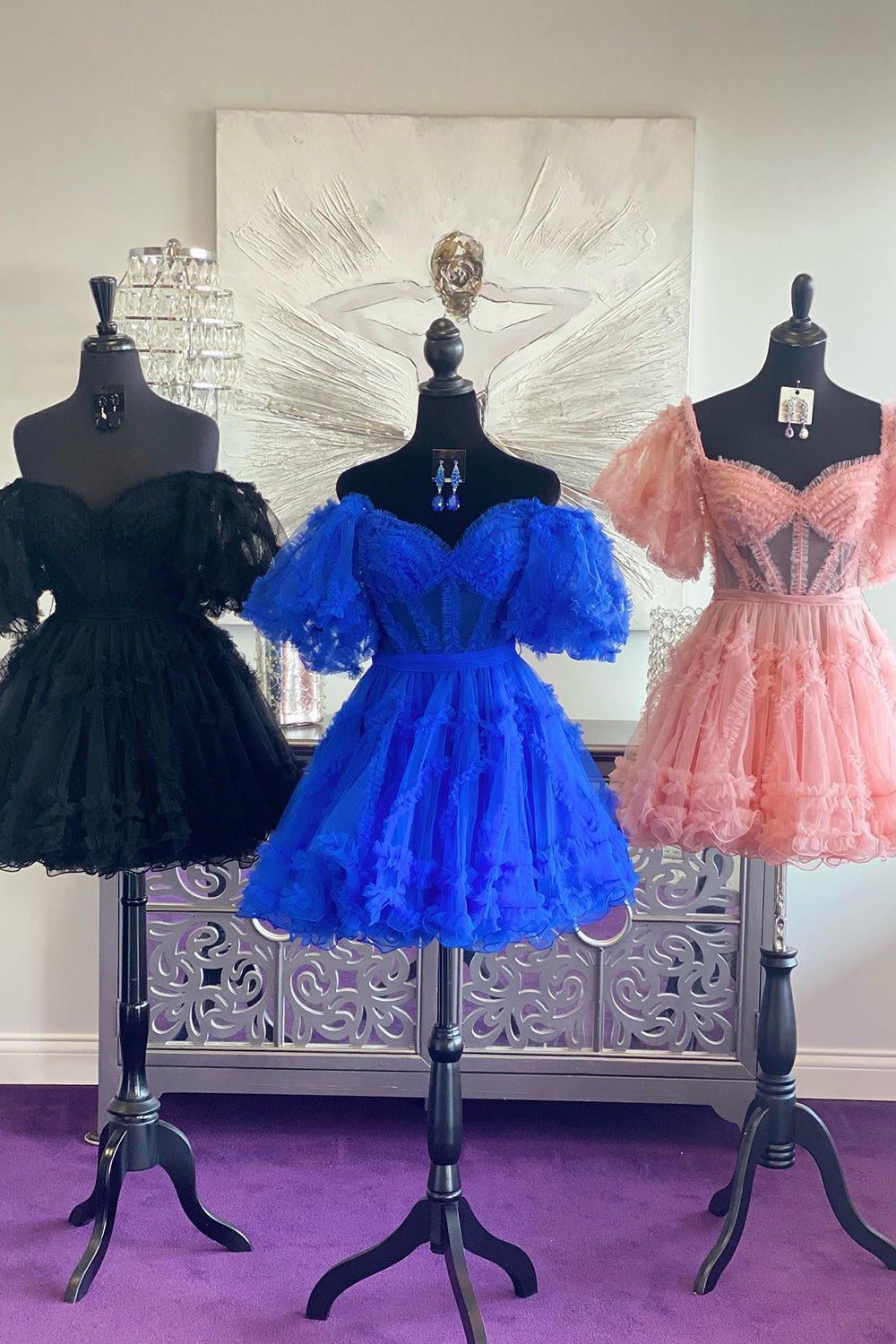 Royal Blue Corset A-Line Short Homecoming Dress/Mini Dress