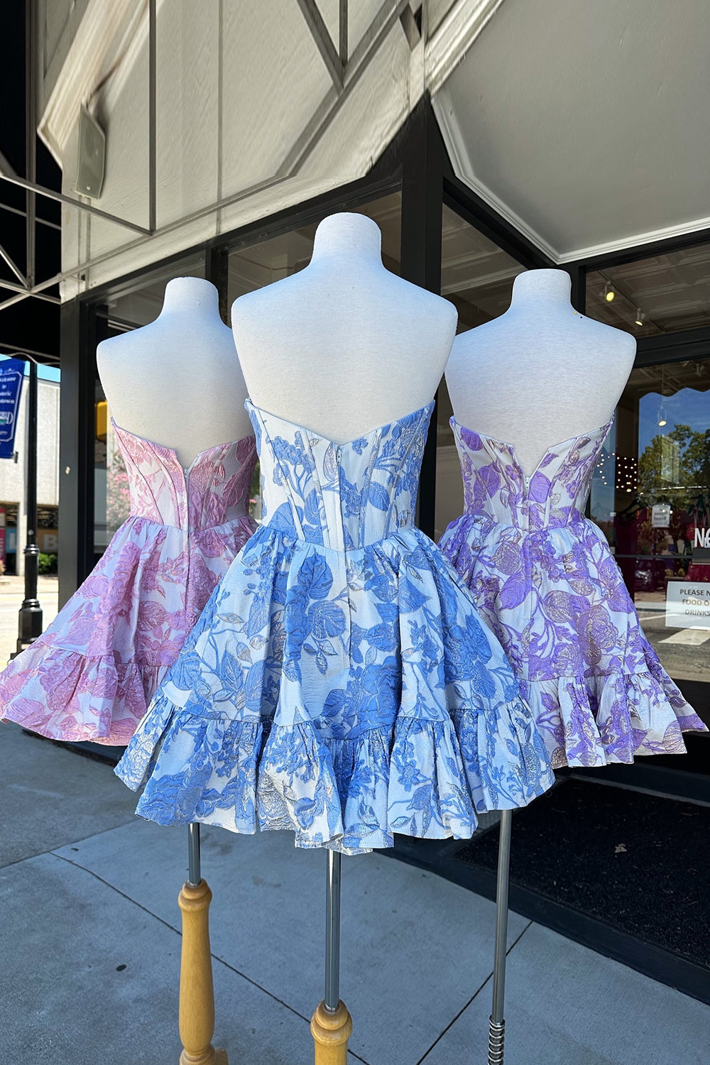 Blue Corset Strapless A Line Short Homecoming Dress/Mini Dress