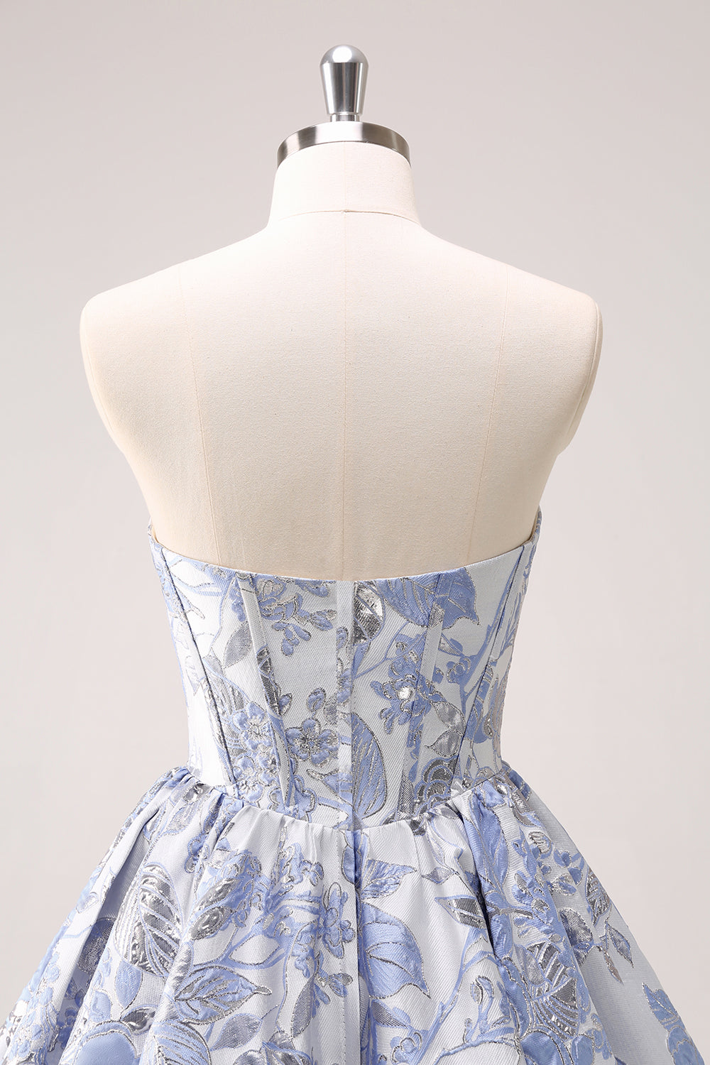 Blue Corset Sweetheart Floral A Line Short Homecoming Dress/Mini Dress