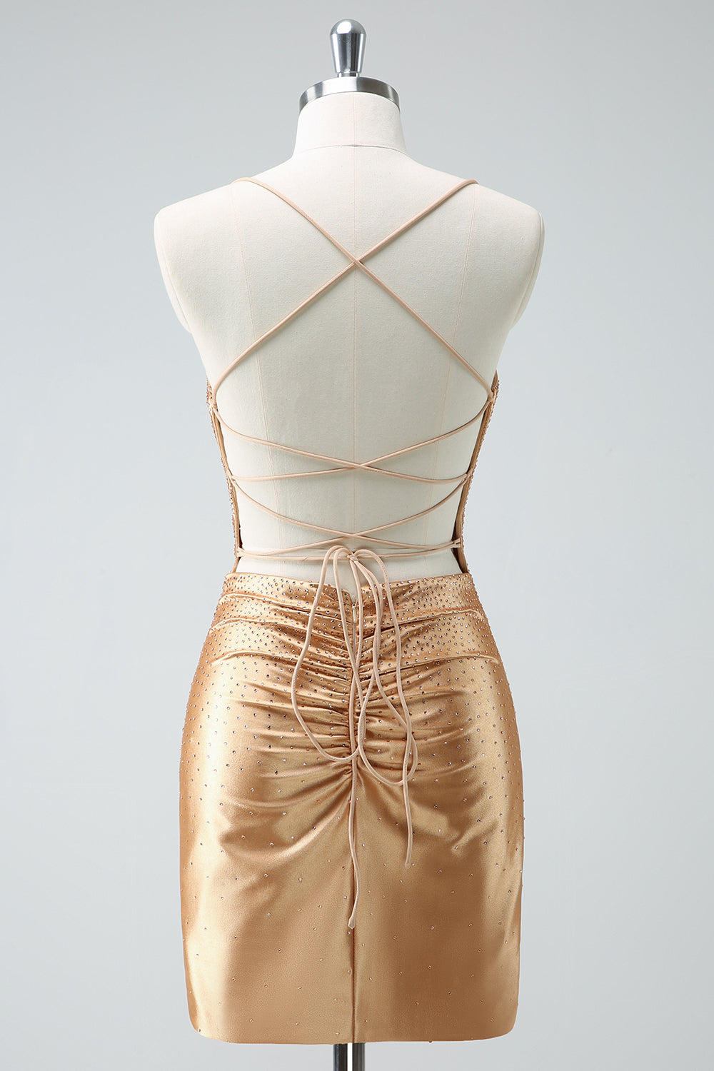 Sparkly Golden Beaded Tight Short Homecoming Dress/Mini Dress