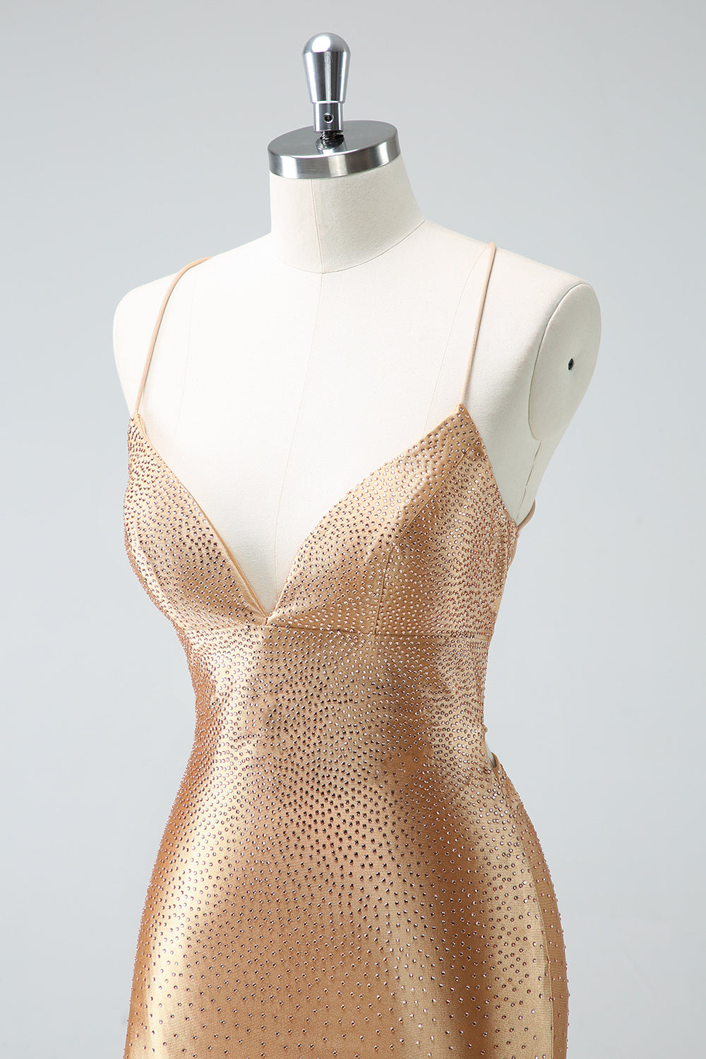 Sparkly Golden Beaded Tight Short Homecoming Dress/Mini Dress