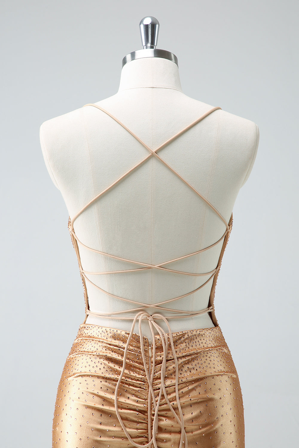 Sparkly Golden Beaded Tight Short Homecoming Dress/Mini Dress
