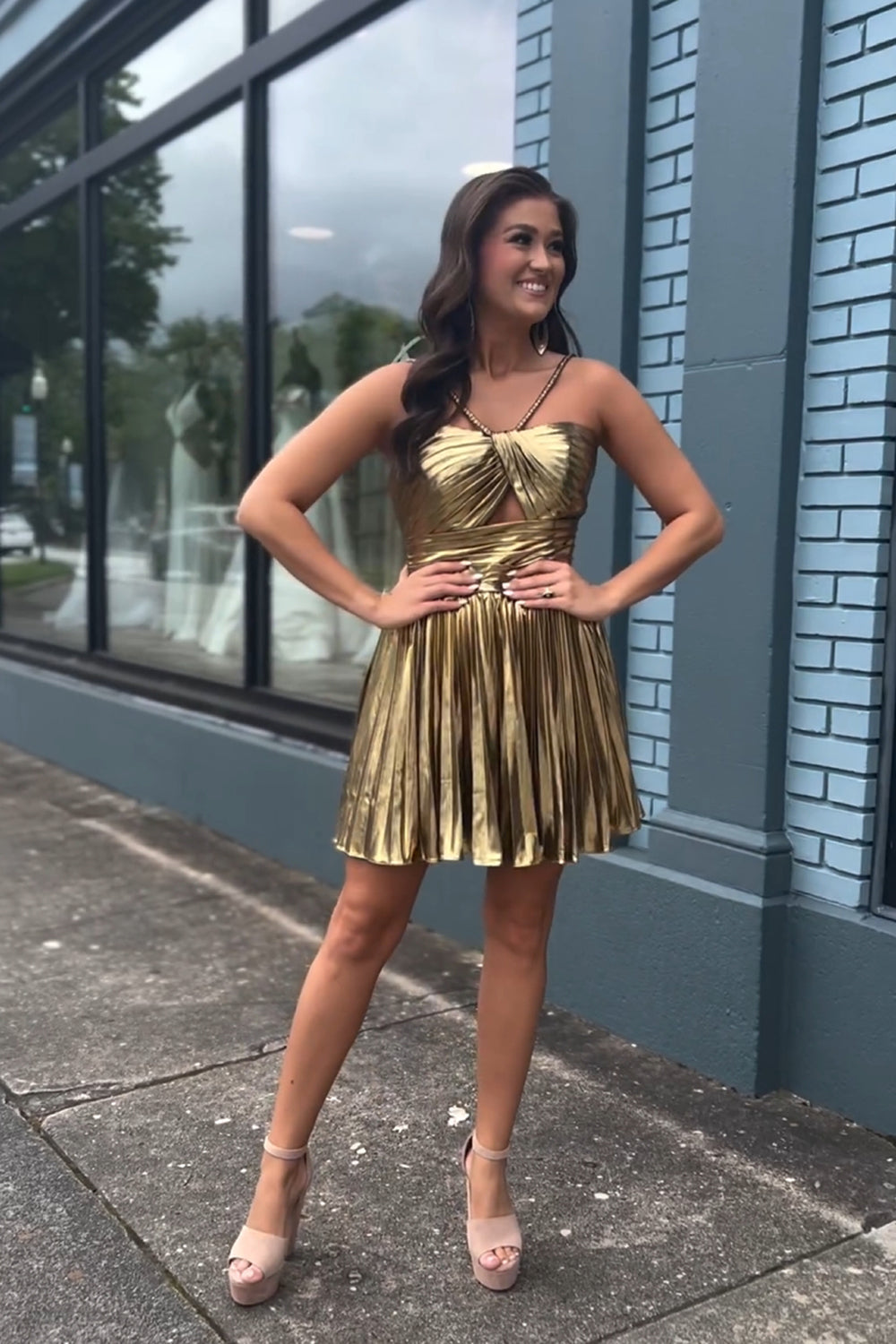 Silver A Line Halter Short Homecoming Dress/Mini Dress