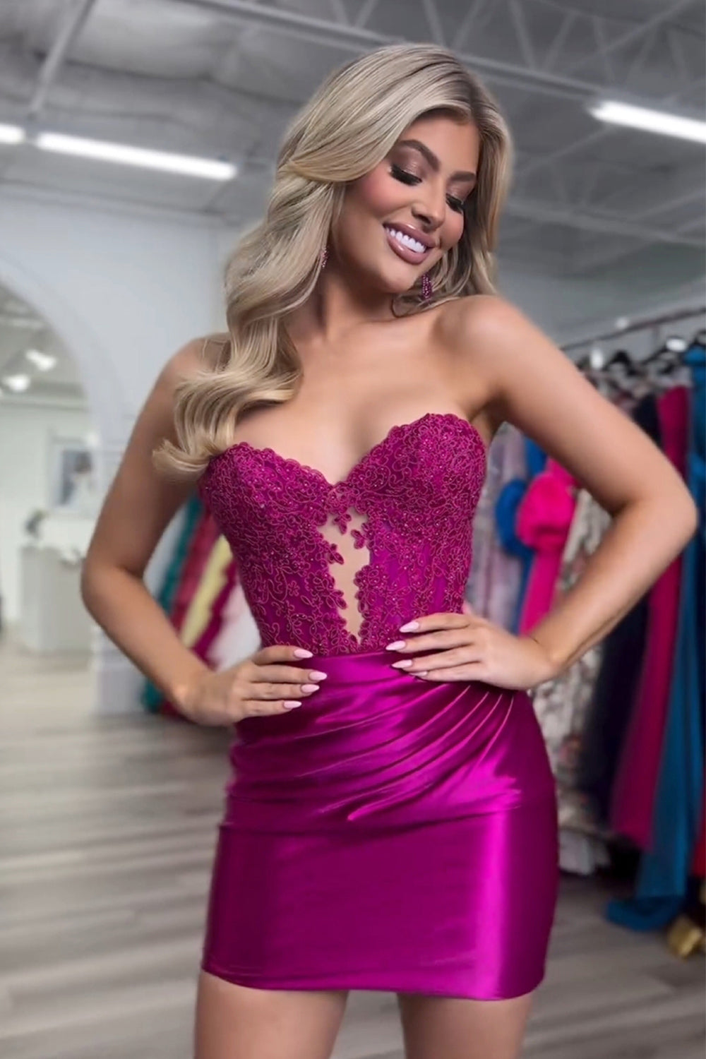 Sparkly Black Strapless Corset Tight Short Homecoming Dress/Mini Dress with Appliques