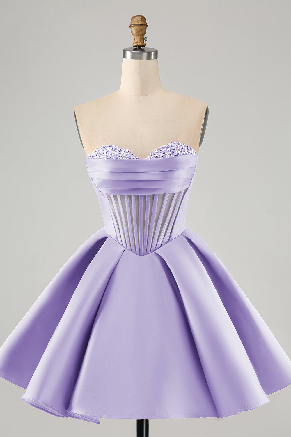 Trendy Fuchsia Corset A Line Strapless Short Homecoming Dress/Mini Dress with Beadings