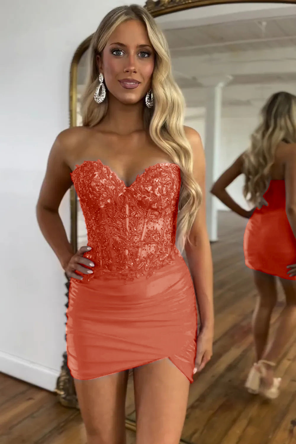 Sparkly Lilac Strapless Corset Sequins Short Tight Homecoming Dress/Mini Dress
