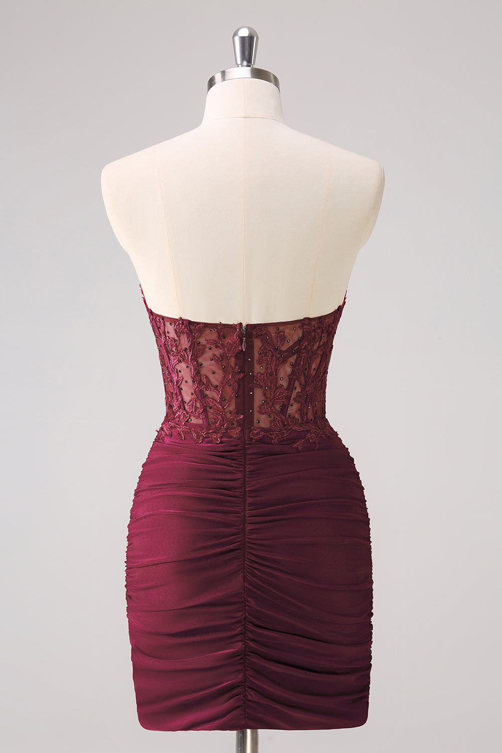 Sweetheart Beaded Corset Dress in Fuchsia for Homecoming