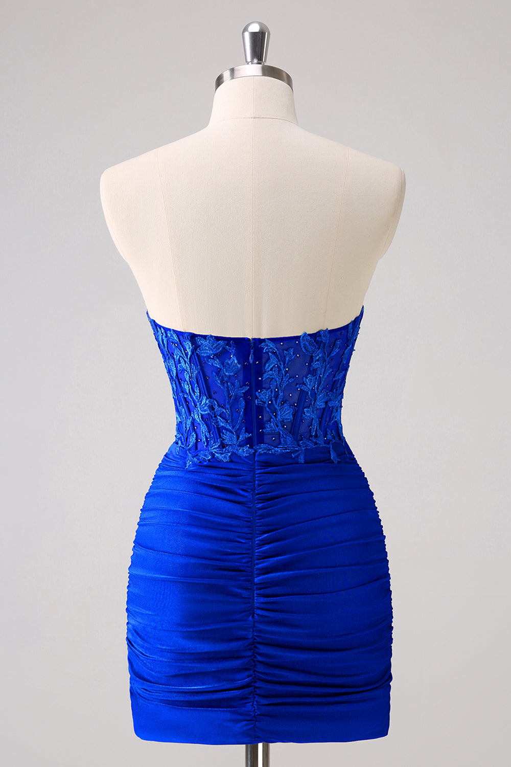 Strapless Corset Red Tight Short Homecoming Dress/Mini Dress with Lace