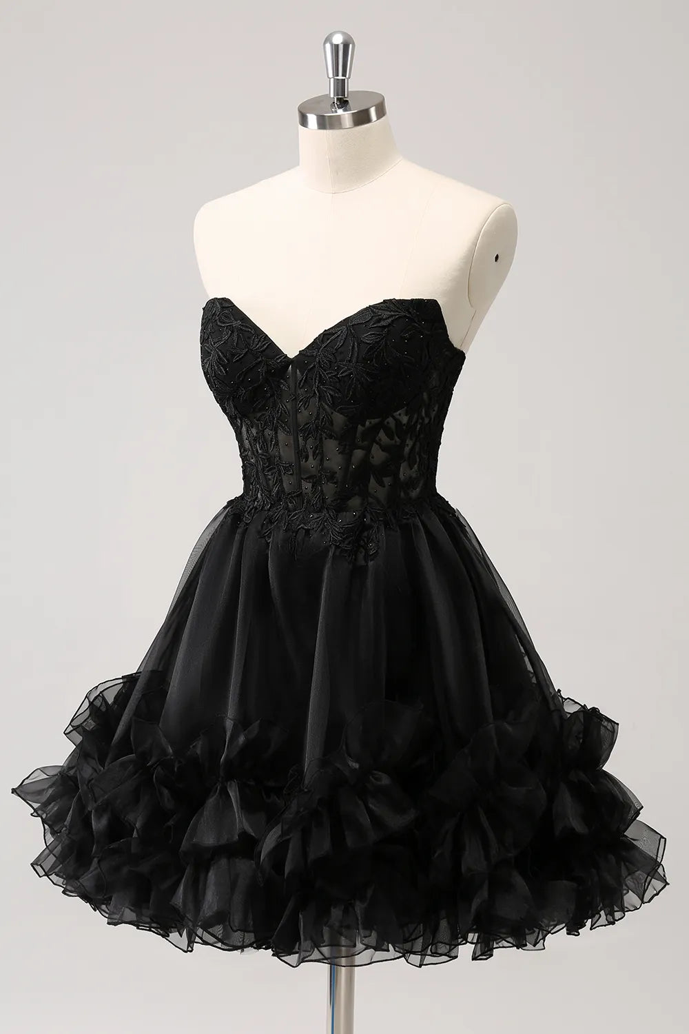 Sparkly Navy Beaded A Line Short Homecoming Dress/Mini Dress with Appliques
