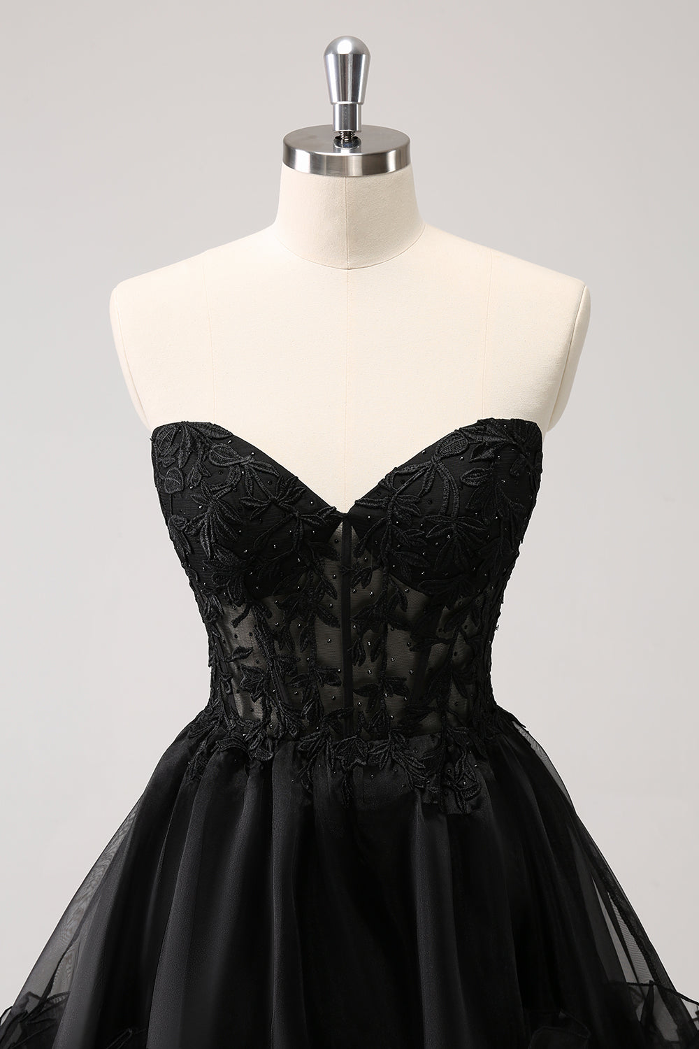 Cute Pink Strapless Corset A Line Tiered Short Homecoming Dress/Mini Dress