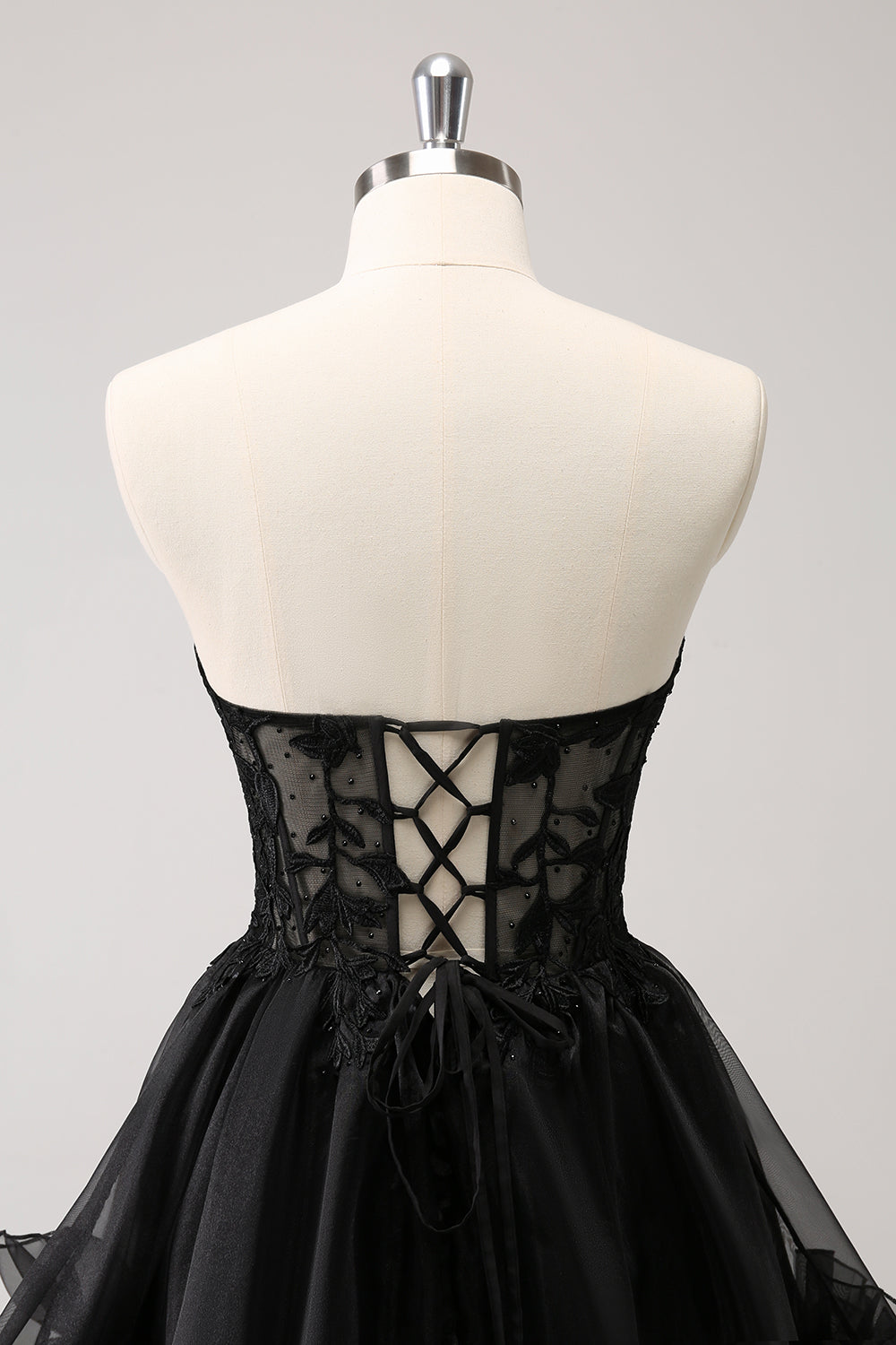 Cute Pink Strapless Corset A Line Tiered Short Homecoming Dress/Mini Dress
