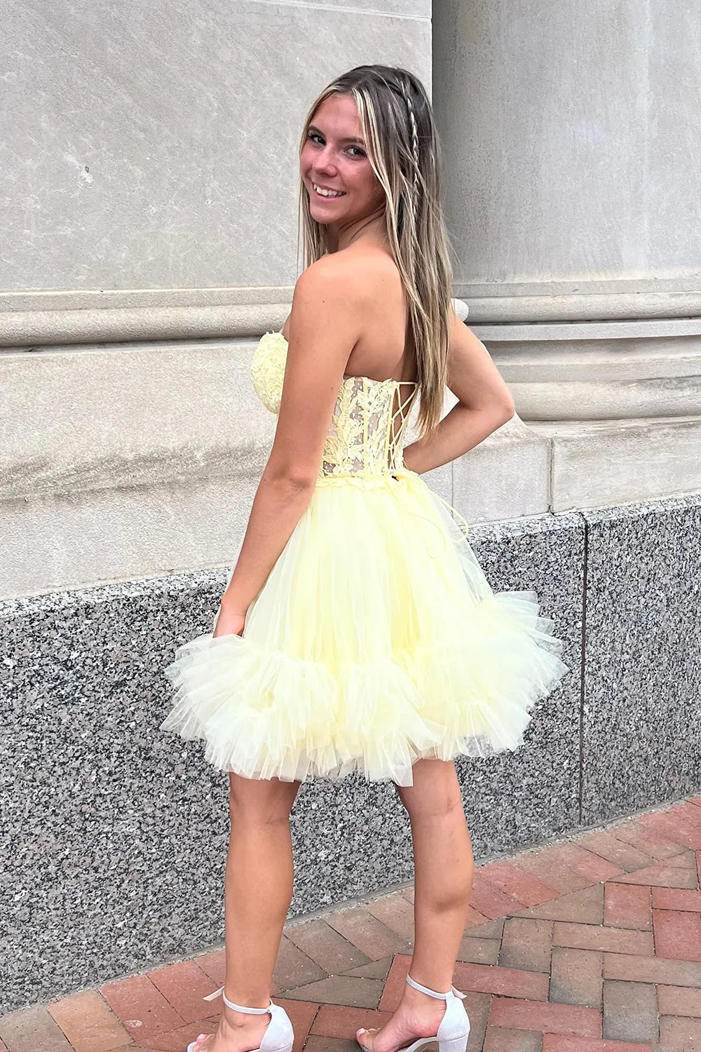 Sparkly Navy Beaded A Line Short Homecoming Dress/Mini Dress with Appliques