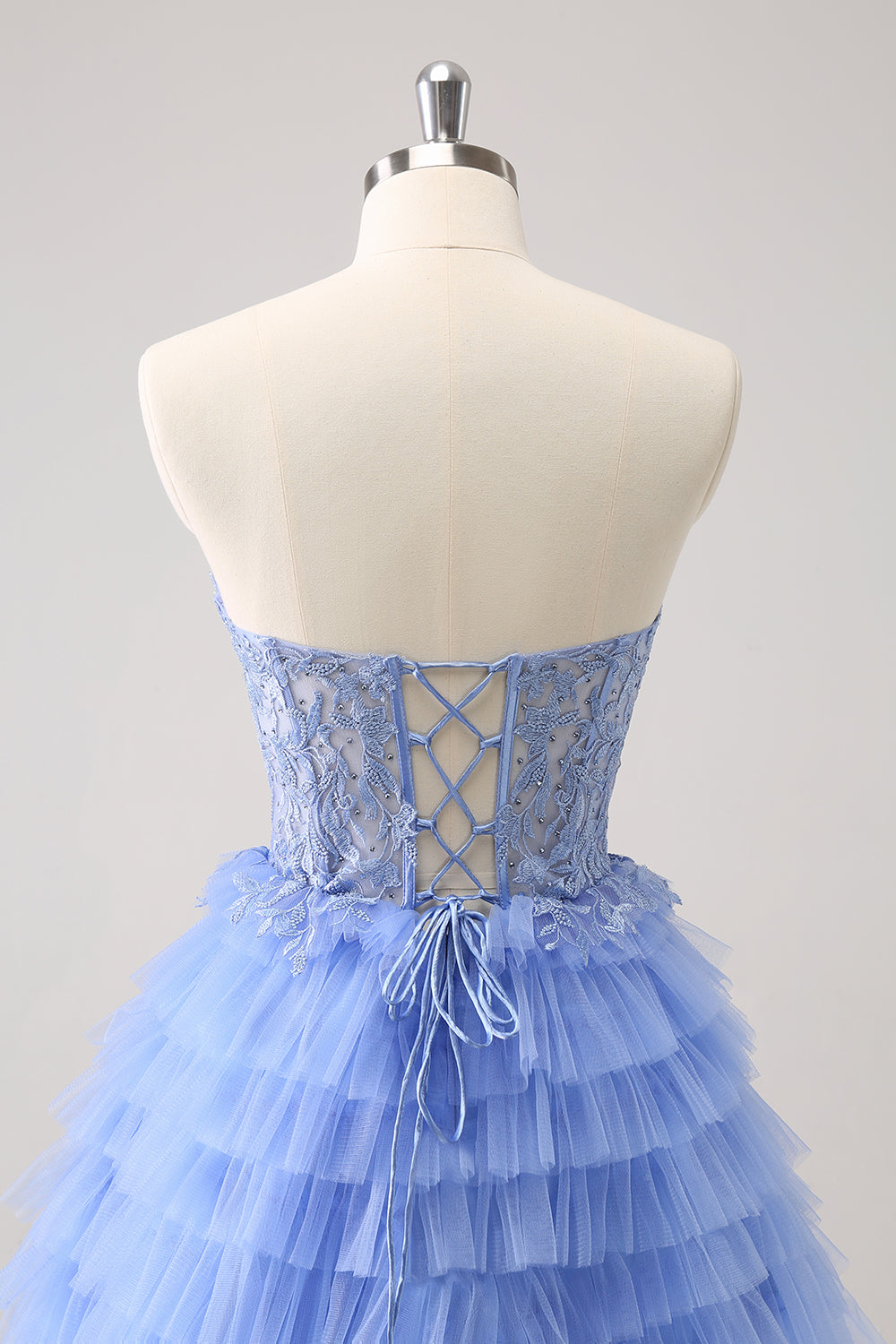 Lilac A Line Sweetheart Tiered Short Homecoming Dress/Mini Dress With Appliques