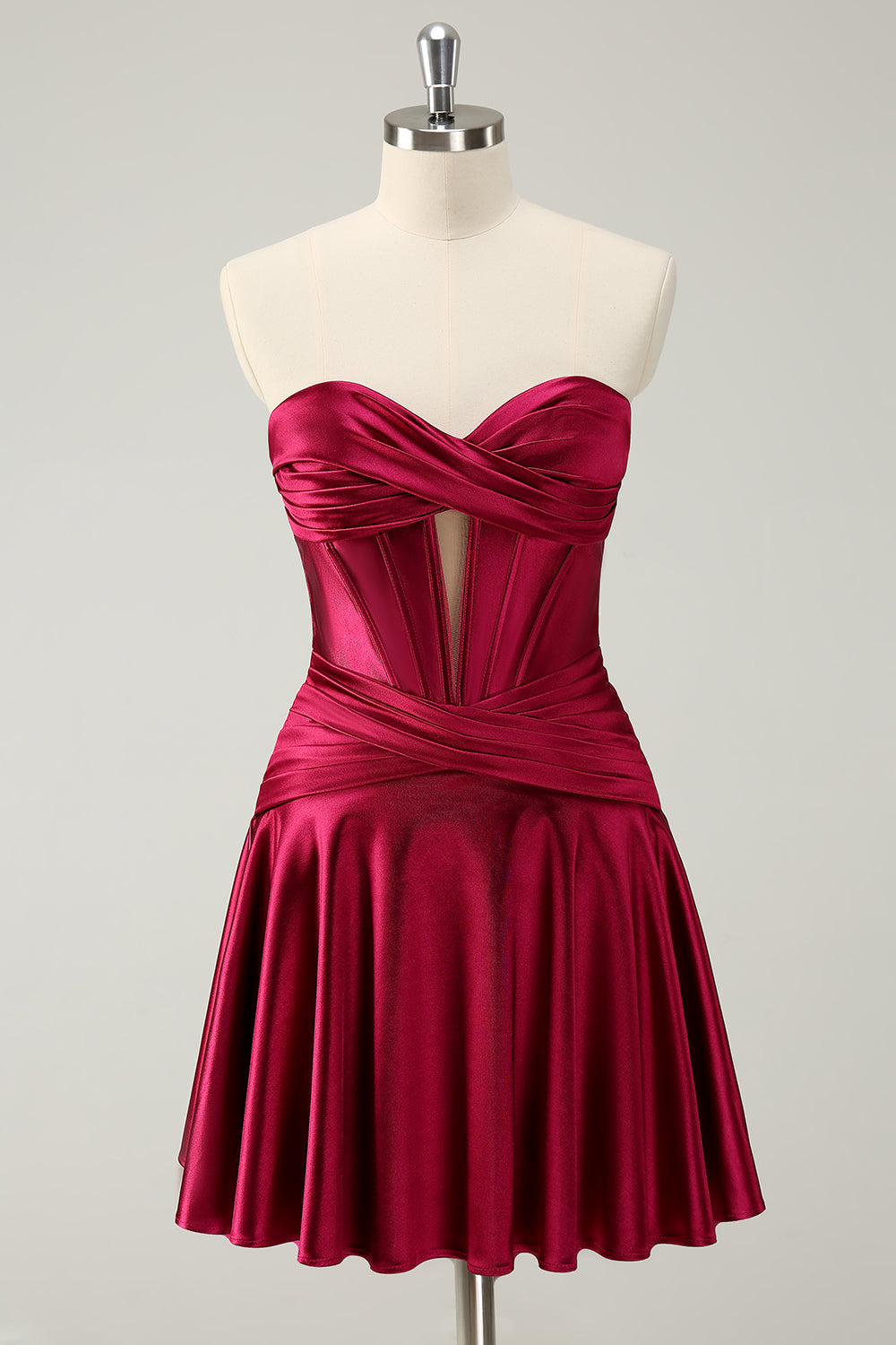 Fuchsia Sweetheart Corset A Line Short Homecoming Dress/Mini Dress