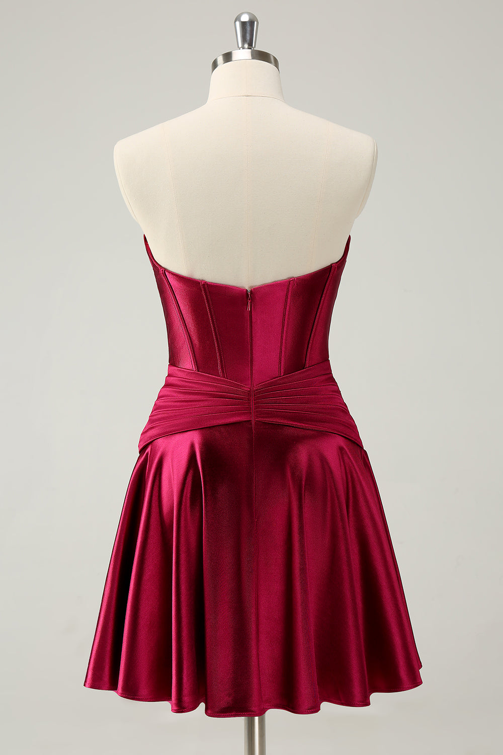 Fuchsia Strapless Corset A Line Short Homecoming Dress/Mini Dress