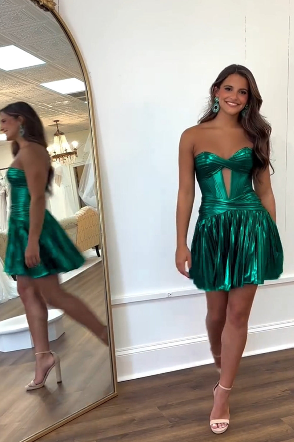 Dark Green Corset Sweetheart A Line Short Homecoming Dress/Mini Dress