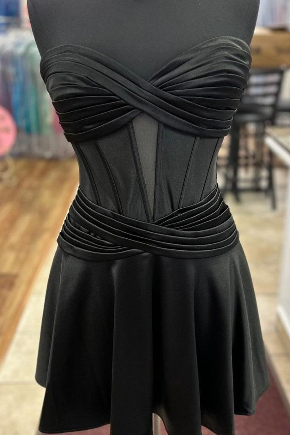 Fuchsia Sweetheart Corset A Line Short Homecoming Dress/Mini Dress