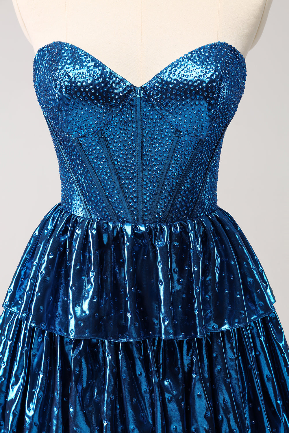 Sparkly Peacock Blue Sweetheart Ruffled Short Homecoming Dress/Mini Dress