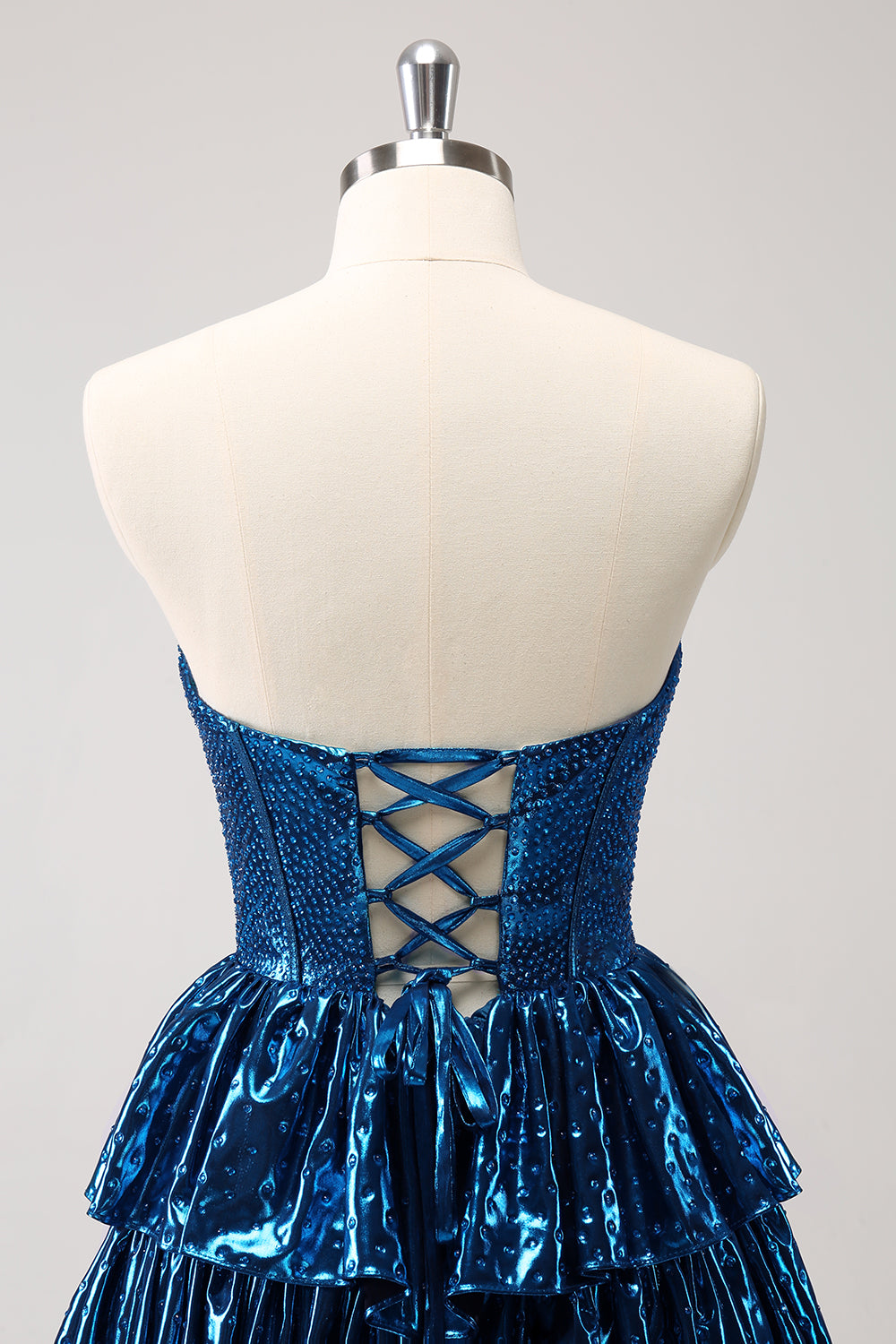 Sparkly Peacock Blue Sweetheart Ruffled Short Homecoming Dress/Mini Dress