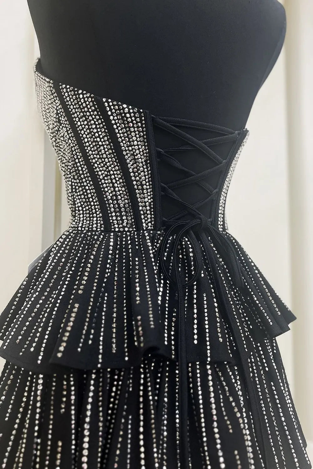 Sparkly Navy Sweetheart Corset Short Homecoming Dress/Mini Dress With Ruffles