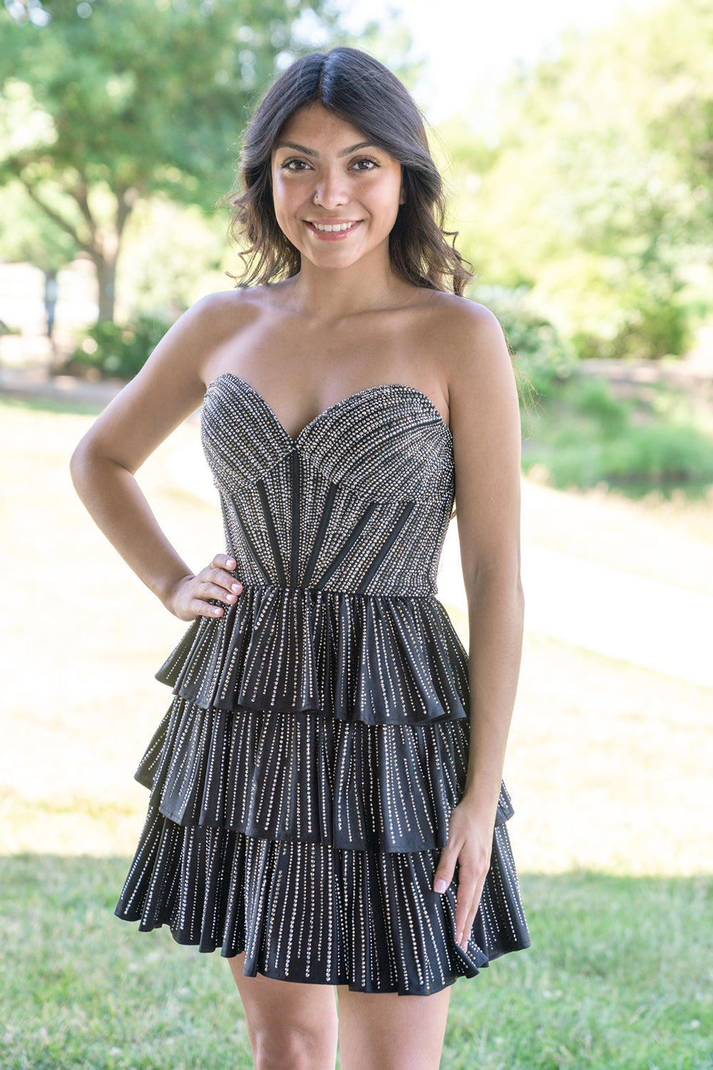 Sparkly Grey Sweetheart Ruffled Short Homecoming Dress/Mini Dress