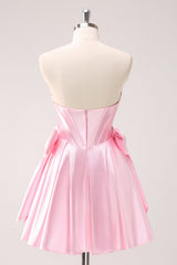 Sparkly Pink Corset Sweetheart A Line Short Homecoming Dress/Mini Dress