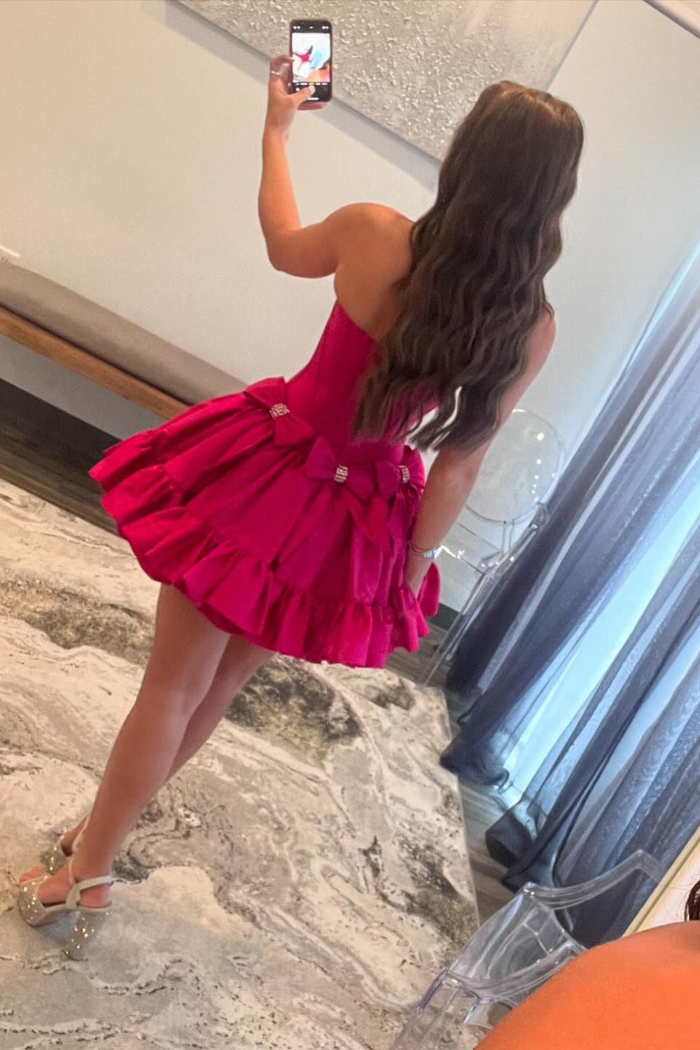 White Corset Sweetheart A Line Short Homecoming Dress/Mini Dress With Bow