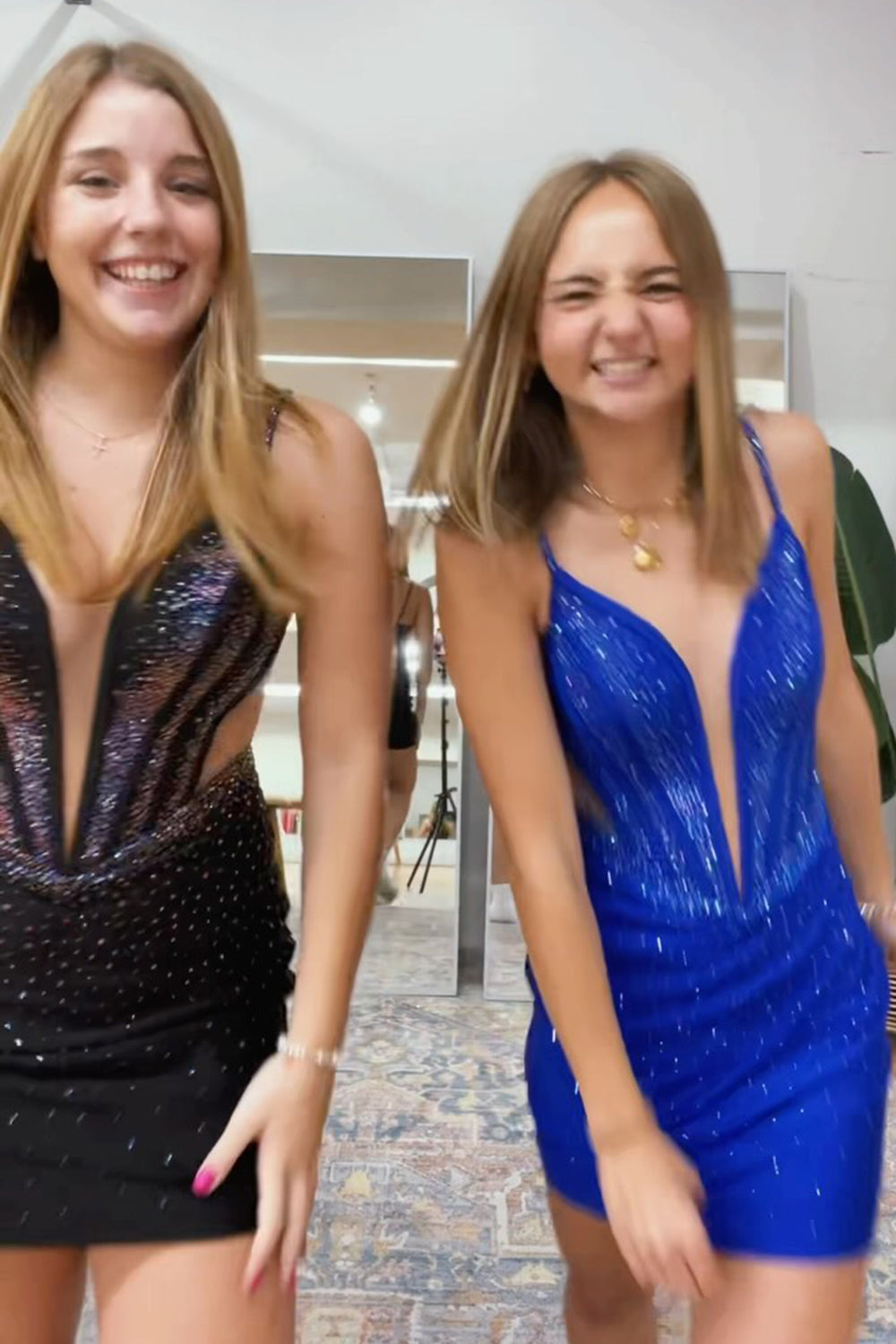 Sparkly Royal Blue Spaghetti Straps Tight Short Homecoming Dress/Mini Dress with Beadings