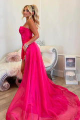 Hot Pink Spaghetti Straps High Low Homecoming Dress/Mini Dress