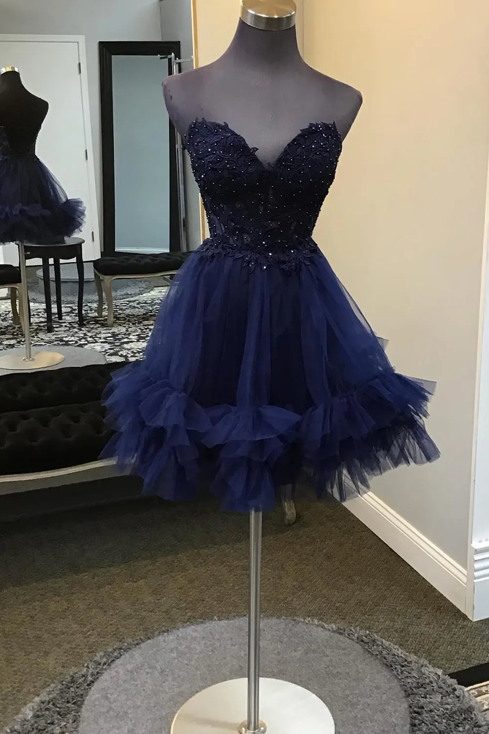 Cute Pink Strapless Corset A Line Tiered Short Homecoming Dress/Mini Dress