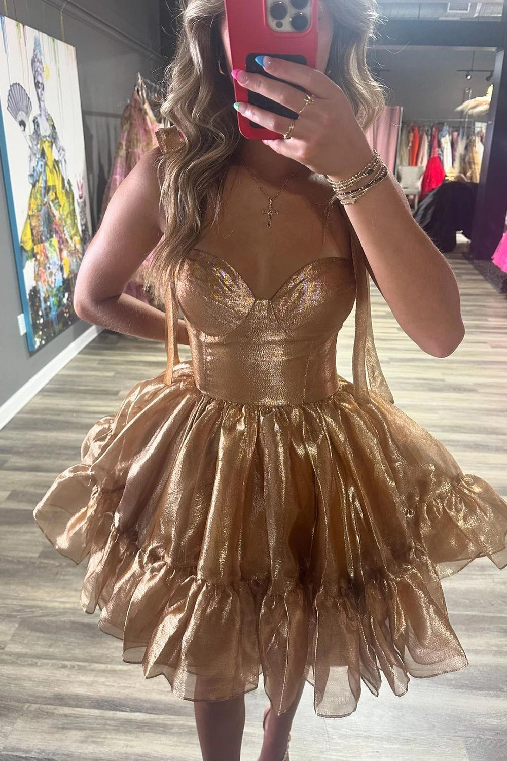 Cute Pink A-Line Short Homecoming Dress/Mini Dress with Bow