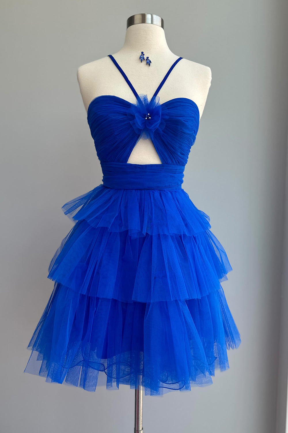 Orange Halter Ruffled A-Line Short Homecoming Dress/Mini Dress