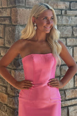 Stylish Blue Strapless Tiered Mermaid Gown with Slit for Prom