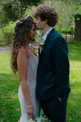 Long Velvet Mermaid Prom Dress in Champagne for Sweethearts