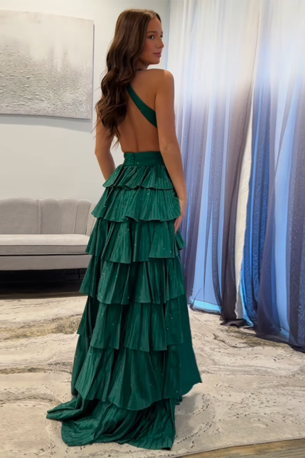 Long Black Beaded Corset Prom Dress with Sparkly A-Line and Slit