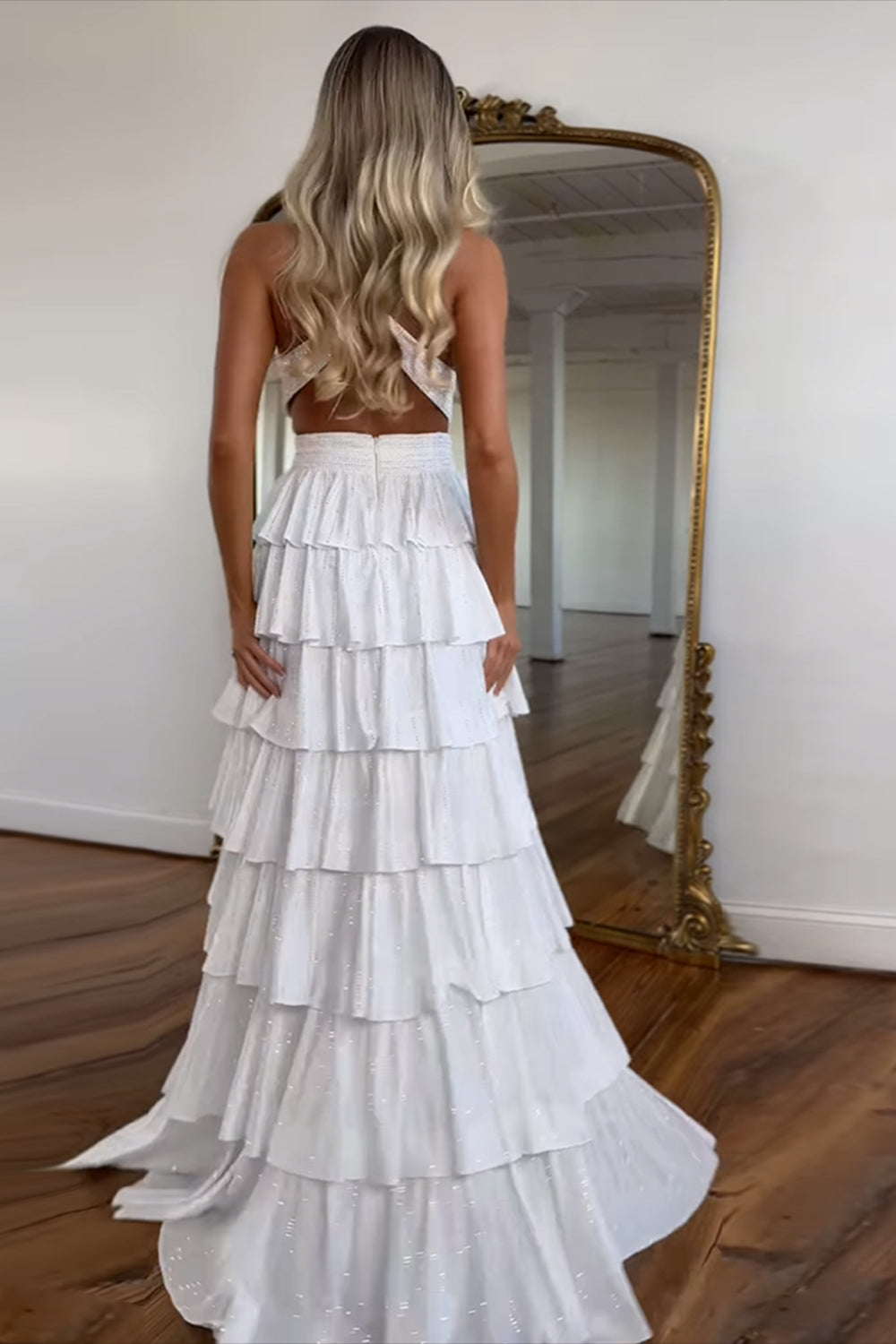 Long Black Beaded Corset Prom Dress with Sparkly A-Line and Slit