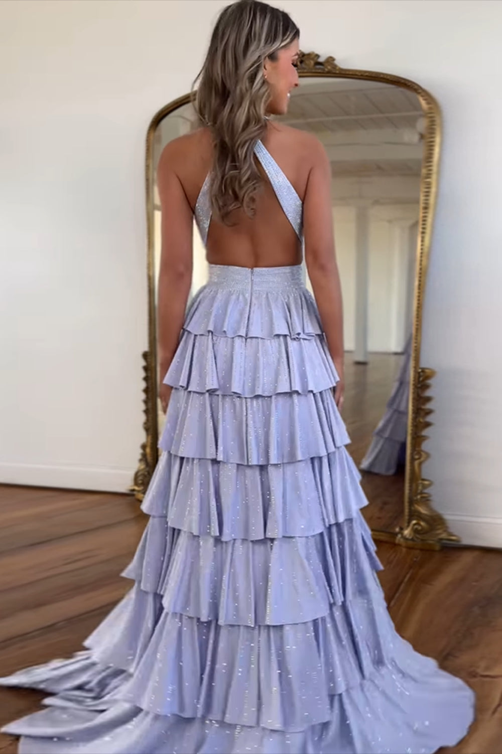 Long Black Beaded Corset Prom Dress with Sparkly A-Line and Slit