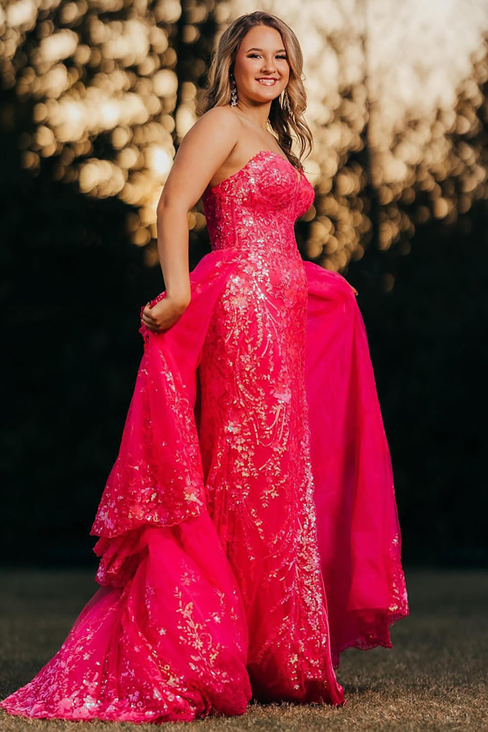 Sweetheart A-Line Long Prom Dress in Sparkly Turquoise with Tulle Applique Corset