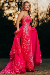 Sweetheart A-Line Long Prom Dress in Sparkly Turquoise with Tulle Applique Corset