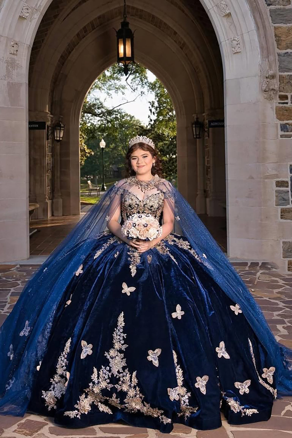 Velvet Quinceanera Ball Gown in Burgundy with Off-the-Shoulder Appliques