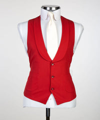 Red Peaked-Lapel Donald Bespoke Three-Piece Men's Suits