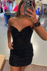 Sparkly Grey Pink Sequin Corset Tight Short Homecoming Dress/Mini Dress