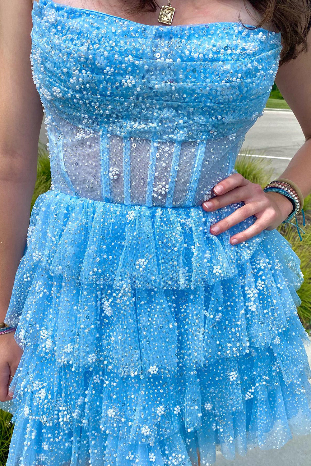Lilac Corset A-Line Short Tulle Homecoming Dress/Mini Dress